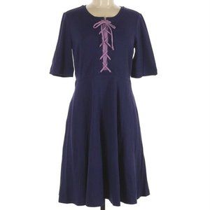 Anthropologie Maeve Blue Dress Medium Short Sleeve New No Tag NWOT RARE HTF